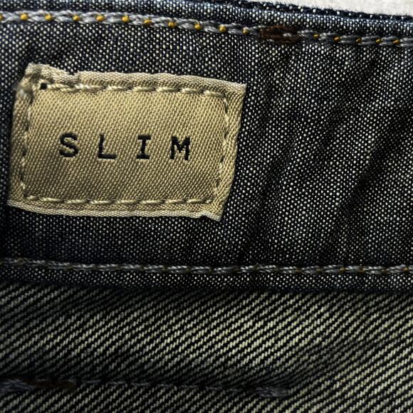 Penguin White Oak Cone Denim Jeans Mens 33x32 Slim Blue Munsingwear Dark Wash - Picture 7 of 12